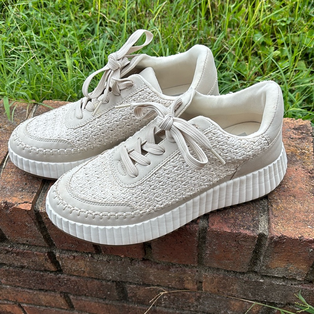 Dolce Vita Cream Woven Sneakers